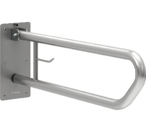 Folding bar 600mm w/paper dispenser stainless steel brushed